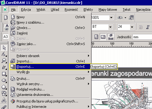 zrzut okna programu CorelDRAW11